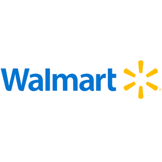 Walmart logo with blue text and yellow starburst on a white background