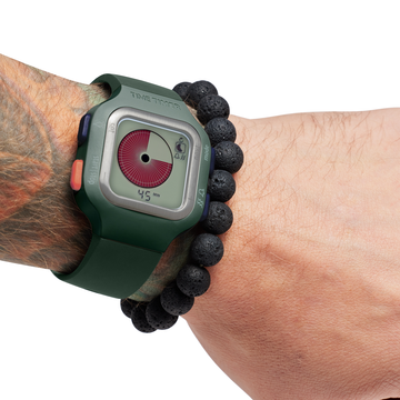 Time Timer® Watch on a males arm  showing a visual countdown timer".