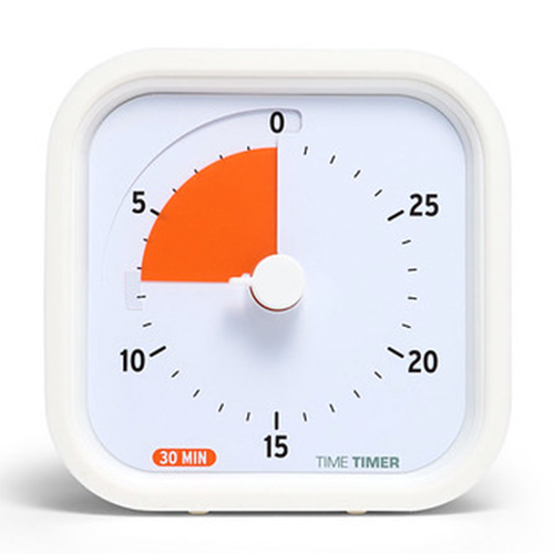 White timer with an orange section on a white background