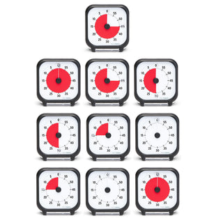 Time Timer 3"  Classroom Pack - Set of 10 small visual timers in red and black