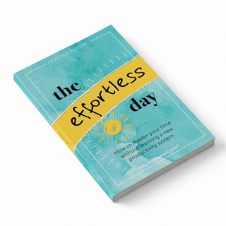 Book titled 'The Effortless Day' with a yellow banner on a white background