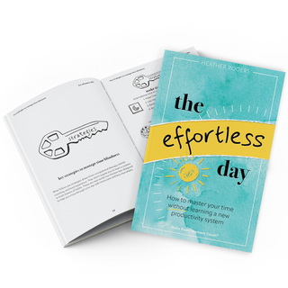 Book titled 'The Effortless Day' by Heather Rogers on a white background