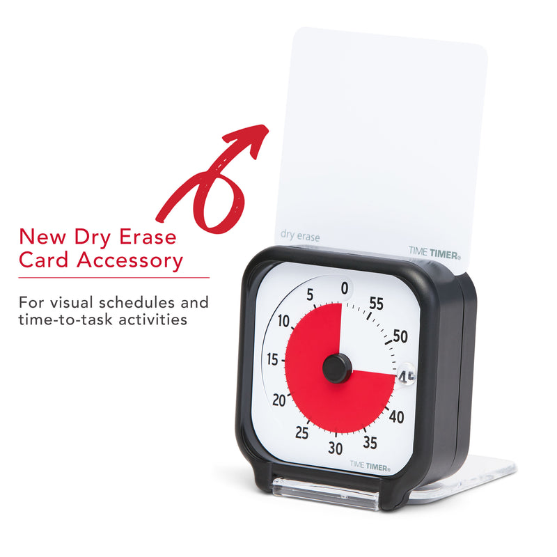 Timer with dry erase card accessory on a white background