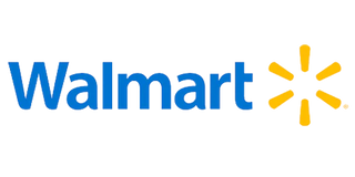 Walmart logo with blue text and yellow starburst on a white background