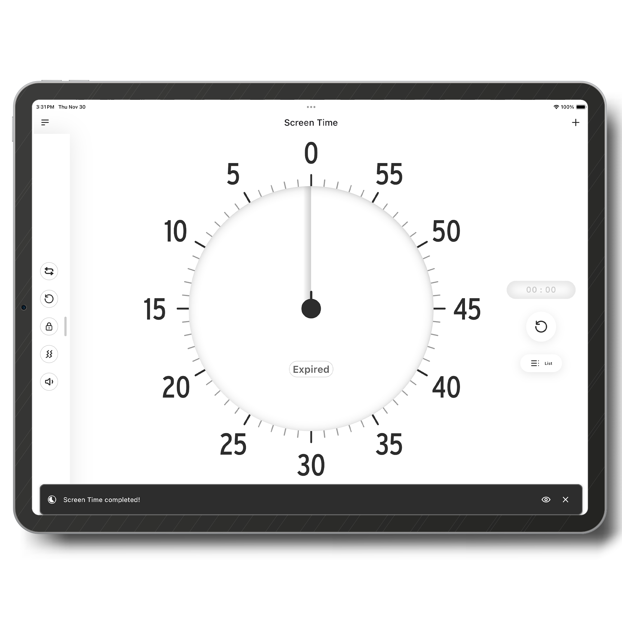 Time Timer disk countdown on Ipad