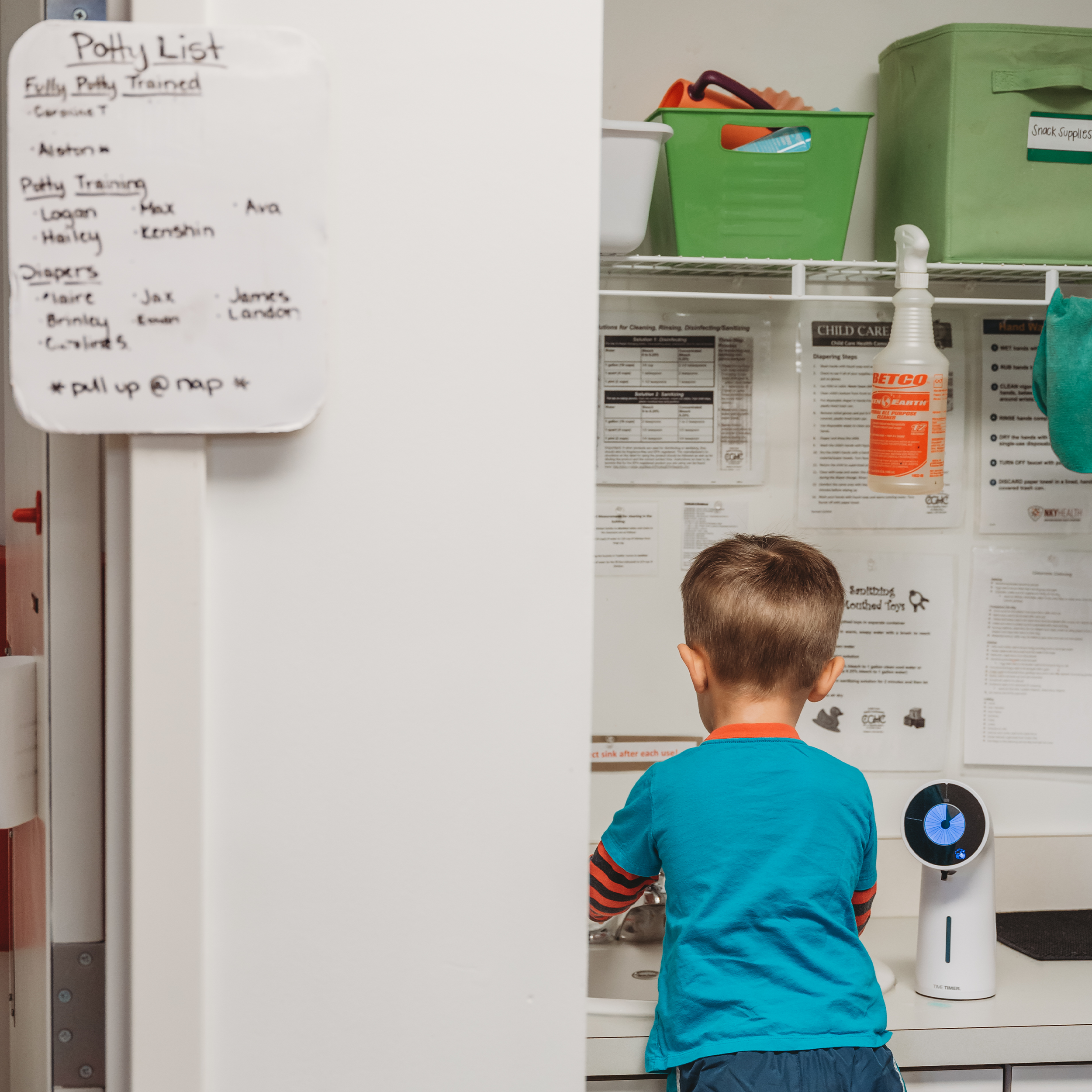 Time Timer® WASH + Soap Dispenser for teaching handwashing